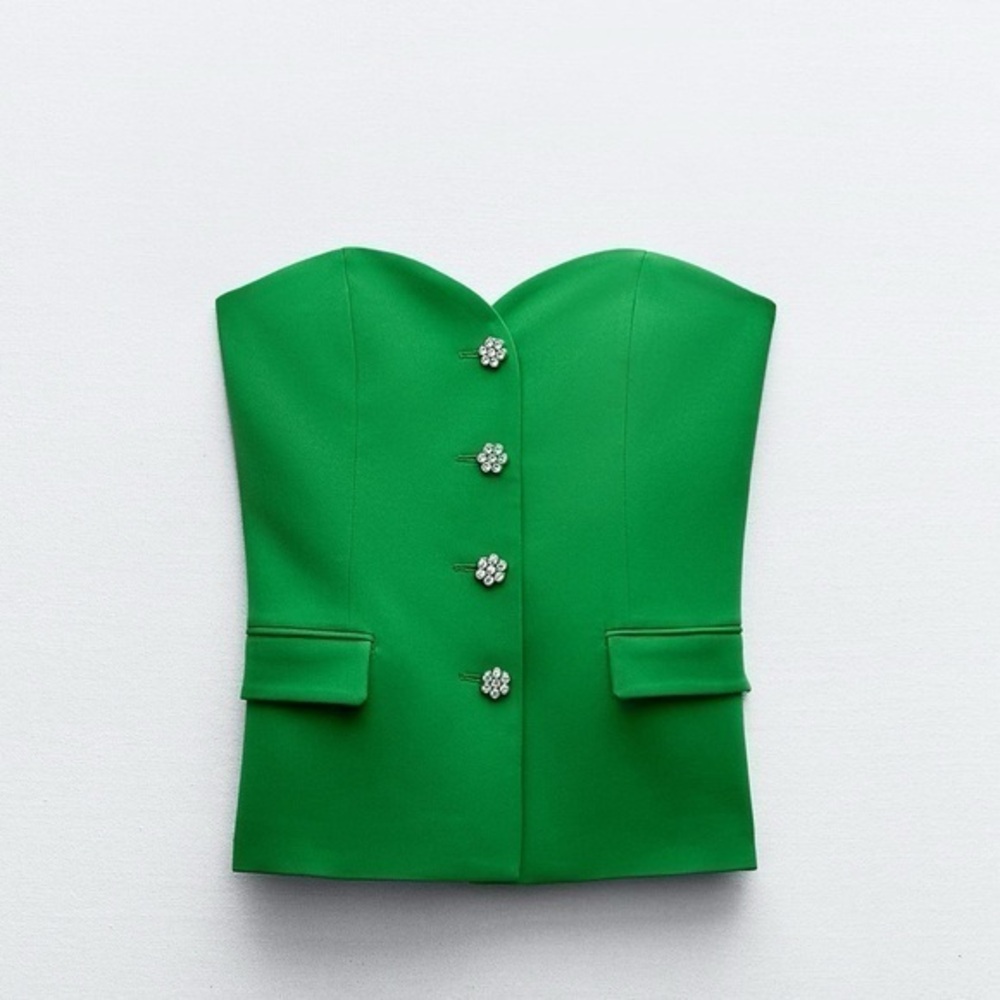 Green bustier Top